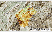Physical 3D Map of Xiengngeun, semi-desaturated