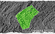 Political 3D Map of Xiengngeun, darken, desaturated