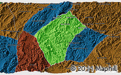 Political 3D Map of Xiengngeun, darken