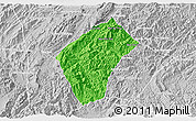 Political 3D Map of Xiengngeun, lighten, desaturated
