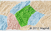Political 3D Map of Xiengngeun, lighten