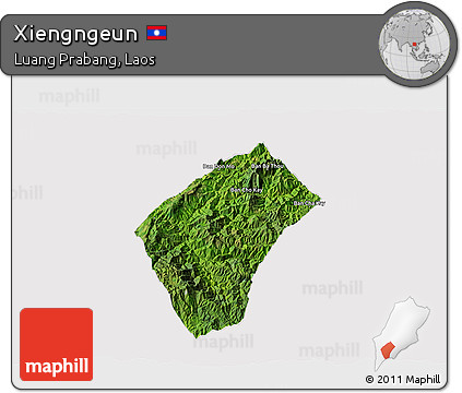 Satellite 3D Map of Xiengngeun, cropped outside