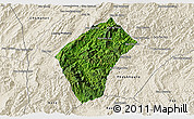 Satellite 3D Map of Xiengngeun, shaded relief outside