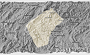Shaded Relief 3D Map of Xiengngeun, darken, desaturated