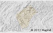 Shaded Relief 3D Map of Xiengngeun, lighten, desaturated
