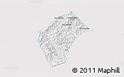 Silver Style 3D Map of Xiengngeun, single color outside
