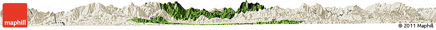 Satellite Horizon Map of Xiengngeun, shaded relief outside