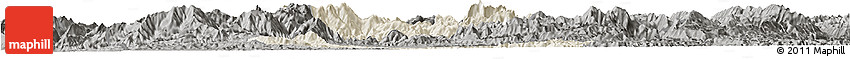 Shaded Relief Horizon Map of Xiengngeun, darken, semi-desaturated