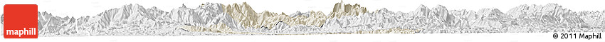 Shaded Relief Horizon Map of Xiengngeun, lighten, desaturated