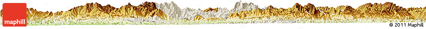 Shaded Relief Horizon Map of Xiengngeun, physical outside