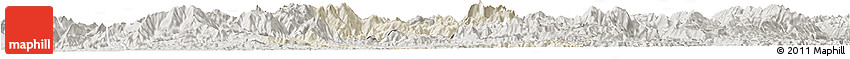 Shaded Relief Horizon Map of Xiengngeun, semi-desaturated