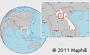Gray Location Map of Xiengngeun, highlighted country, within the entire country