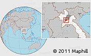 Gray Location Map of Xiengngeun, highlighted country, highlighted parent region