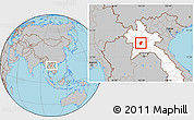 Gray Location Map of Xiengngeun, highlighted country