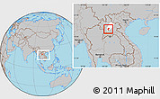 Gray Location Map of Xiengngeun, highlighted parent region, within the entire country