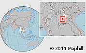Gray Location Map of Xiengngeun, highlighted parent region, hill shading