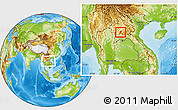 Physical Location Map of Xiengngeun, within the entire country