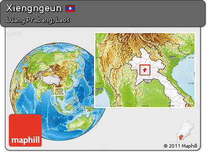 Physical Location Map of Xiengngeun, highlighted country
