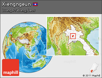 Physical Location Map of Xiengngeun, highlighted country