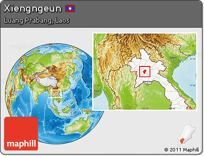Physical Location Map of Xiengngeun, highlighted country