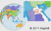 Political Location Map of Xiengngeun, highlighted country