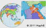 Political Location Map of Xiengngeun, highlighted parent region