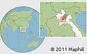 Savanna Style Location Map of Xiengngeun, highlighted country, highlighted parent region