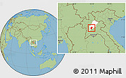 Savanna Style Location Map of Xiengngeun, highlighted parent region