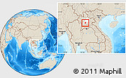 Shaded Relief Location Map of Xiengngeun, highlighted parent region, within the entire country