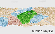 Political Panoramic Map of Xiengngeun, lighten
