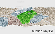 Political Panoramic Map of Xiengngeun, lighten, semi-desaturated