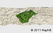 Satellite Panoramic Map of Xiengngeun, shaded relief outside