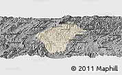 Shaded Relief Panoramic Map of Xiengngeun, darken, desaturated