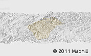 Shaded Relief Panoramic Map of Xiengngeun, lighten, desaturated