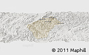 Shaded Relief Panoramic Map of Xiengngeun, lighten, semi-desaturated