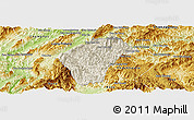 Shaded Relief Panoramic Map of Xiengngeun, physical outside