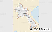 Classic Style Map of Laos, single color outside