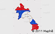 Flag Map of Laos, flag centered