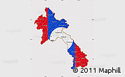 Flag Map of Laos, flag aligned to the middle