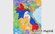 Flag Map of Laos, political outside