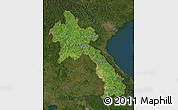 Satellite Map of Laos, darken