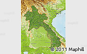 Satellite Map of Laos, physical outside