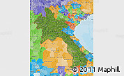 Satellite Map of Laos, political outside