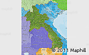 Satellite Map of Laos, political shades outside