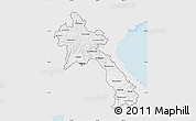 Silver Style Map of Laos, single color outside