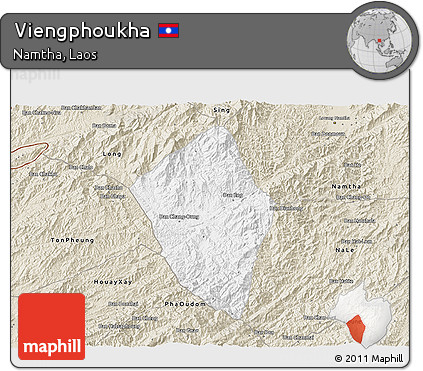 Classic Style 3D Map of Viengphoukha