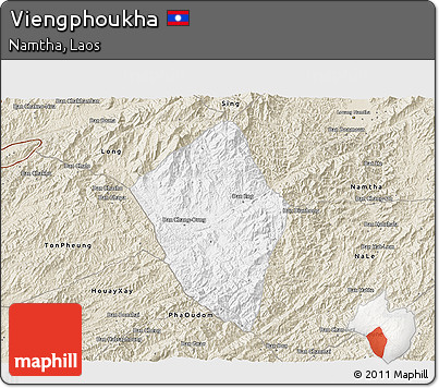 Classic Style 3D Map of Viengphoukha