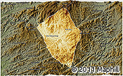 Physical 3D Map of Viengphoukha, darken