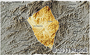 Physical 3D Map of Viengphoukha, darken, semi-desaturated