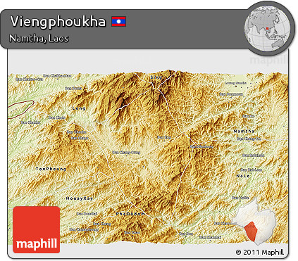 Physical 3D Map of Viengphoukha